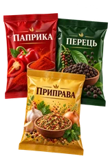 Packaging for paprika, pepper and seasonings